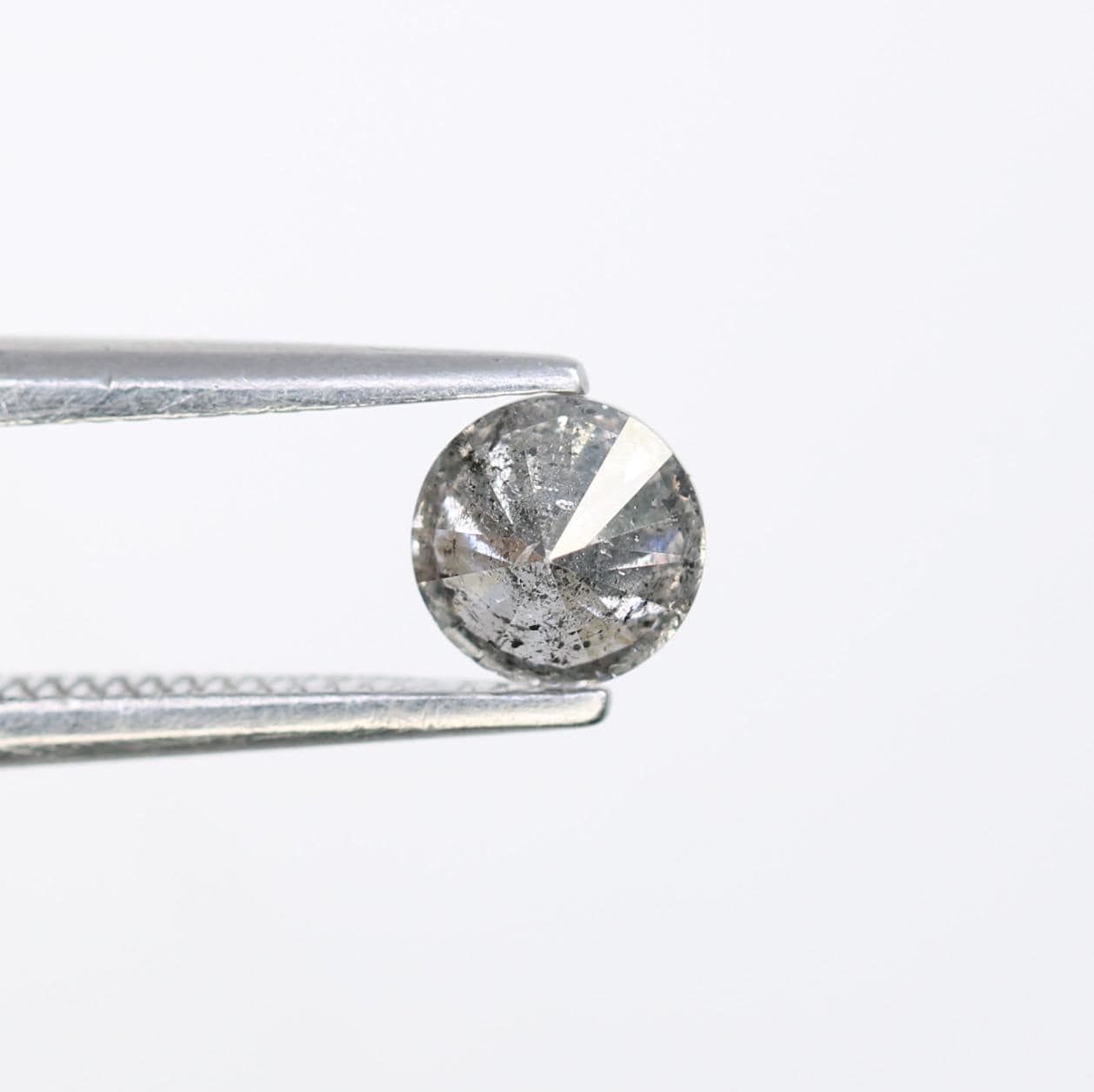 0.39 CT Loose Salt and Pepper Round Cut Diamond | Ethical Natural Gemstone | Unique Alternative Engagement Ring | Rustic Vintage Jewelry