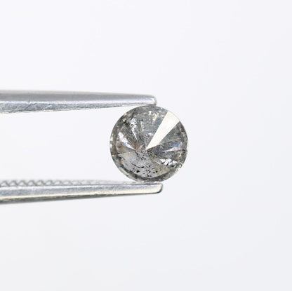 0.39 CT Loose Salt and Pepper Round Cut Diamond | Ethical Natural Gemstone | Unique Alternative Engagement Ring | Rustic Vintage Jewelry