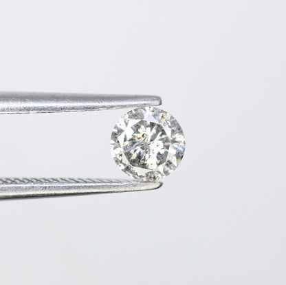 0.37 CT Loose Salt and Pepper Round Cut Diamond | Natural Gemstone Perfect for Engagement, Anniversary Ring Holiday & Mother's Day Gift