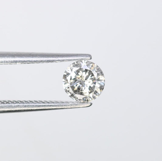 0.37 CT Loose Salt and Pepper Round Cut Diamond | Natural Gemstone Perfect for Engagement, Anniversary Ring Holiday & Mother's Day Gift
