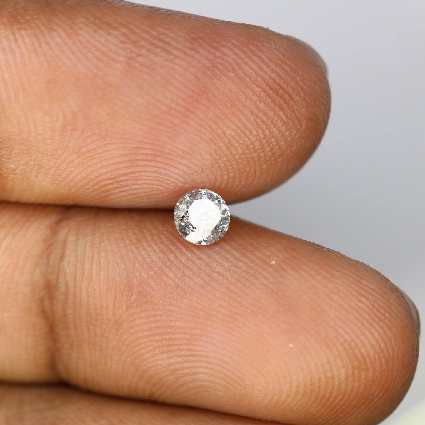 0.39 CT Loose Salt and Pepper Round Cut Diamond | Ethical Natural Gemstone | Unique Alternative Engagement Ring | Rustic Vintage Jewelry