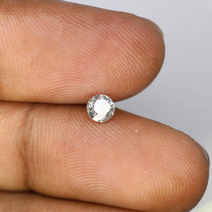 0.39 CT Loose Salt and Pepper Round Cut Diamond | Ethical Natural Gemstone | Unique Alternative Engagement Ring | Rustic Vintage Jewelry