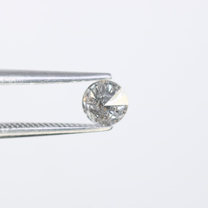0.37 CT Loose Salt and Pepper Round Cut Diamond | Natural Gemstone Perfect for Engagement, Anniversary Ring Holiday & Mother's Day Gift