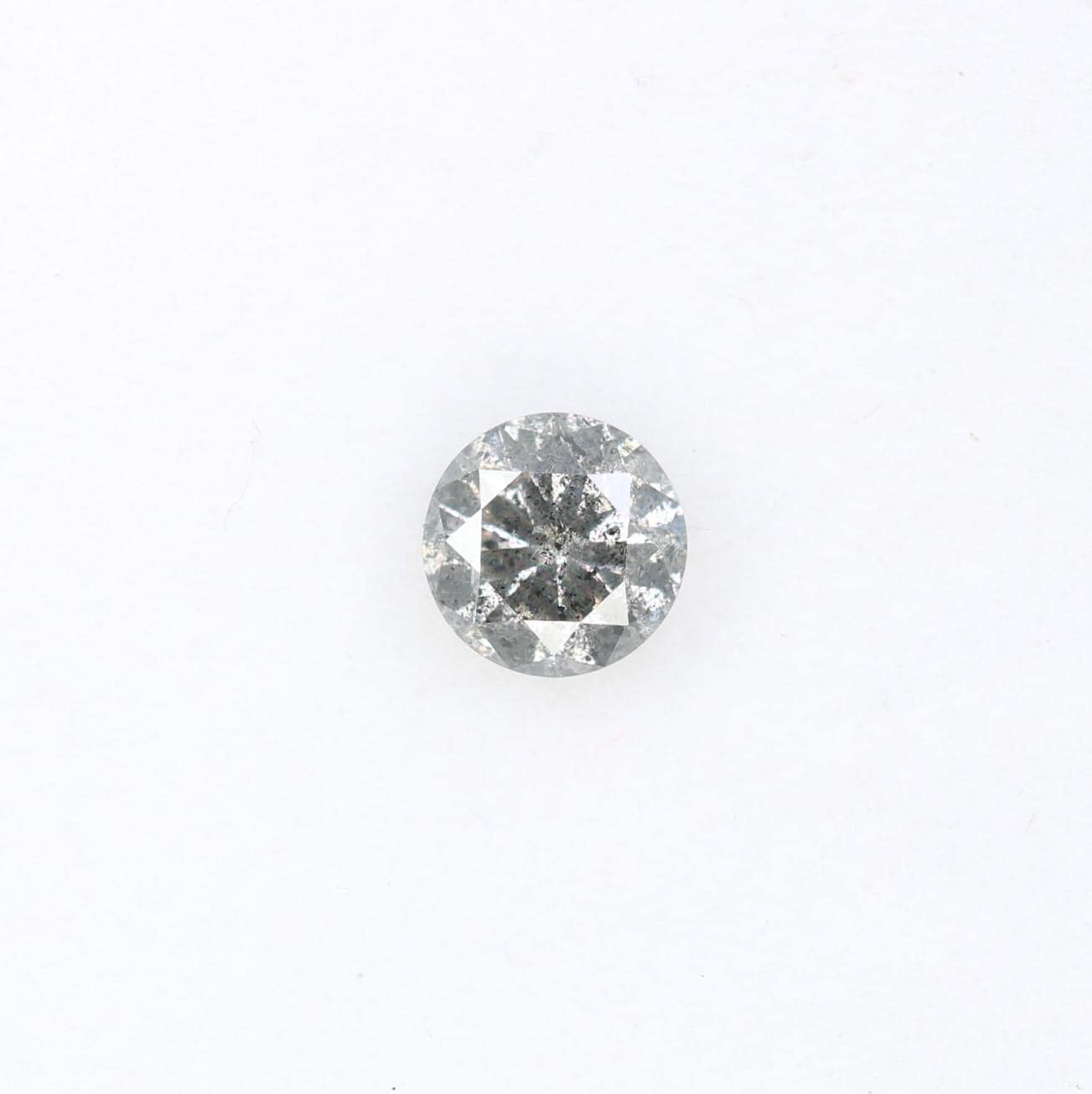 0.39 CT Loose Salt and Pepper Round Cut Diamond | Ethical Natural Gemstone | Unique Alternative Engagement Ring | Rustic Vintage Jewelry