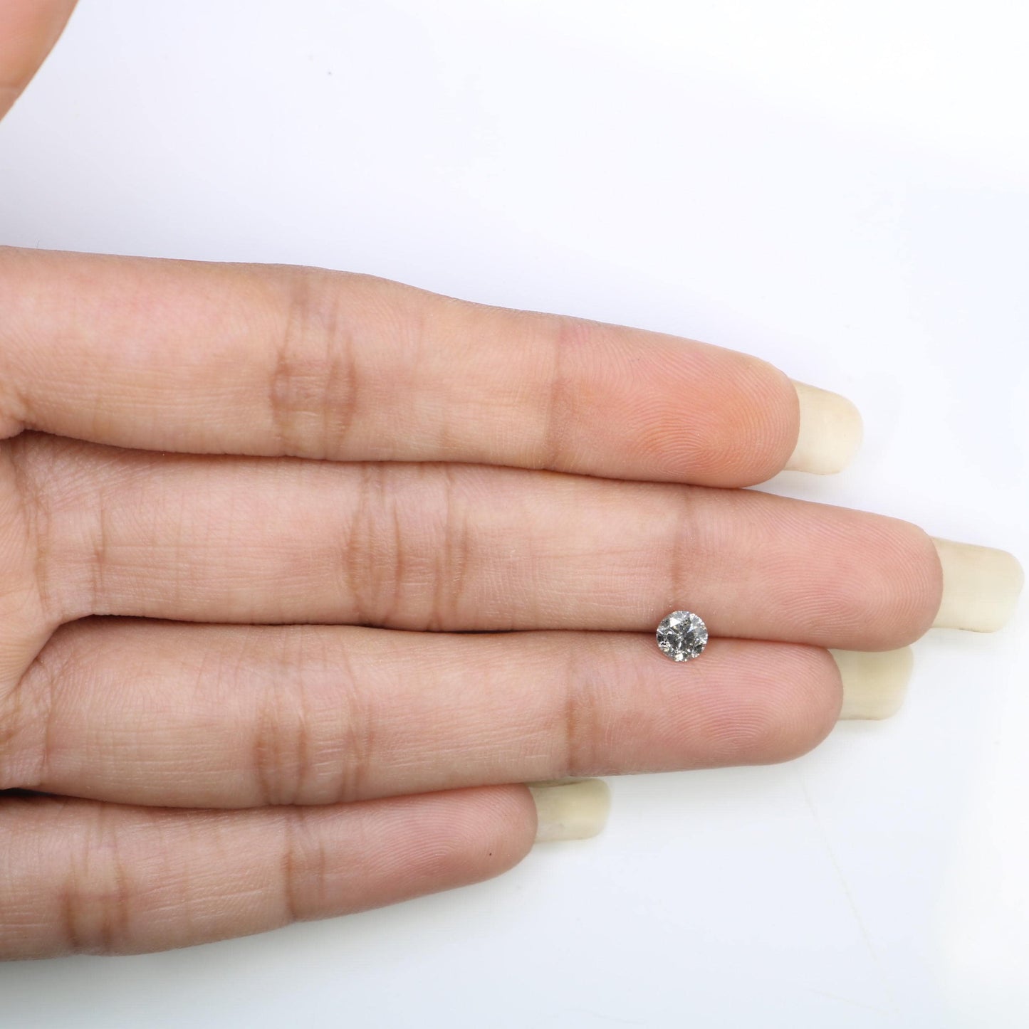 0.39 CT Loose Salt and Pepper Round Cut Diamond | Ethical Natural Gemstone | Unique Alternative Engagement Ring | Rustic Vintage Jewelry
