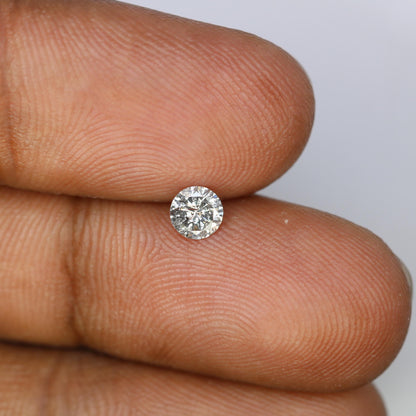 0.37 CT Loose Salt and Pepper Round Cut Diamond | Natural Gemstone Perfect for Engagement, Anniversary Ring Holiday & Mother's Day Gift