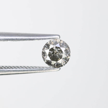 0.37 CT Loose Salt and Pepper Round Cut Diamond | Natural Ethical Gem | Engagement, Anniversary Gift | Great for Holidays & Mother's Day