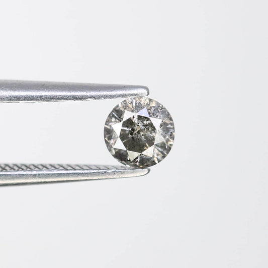 0.37 CT Loose Salt and Pepper Round Cut Diamond | Natural Ethical Gem | Engagement, Anniversary Gift | Great for Holidays & Mother's Day