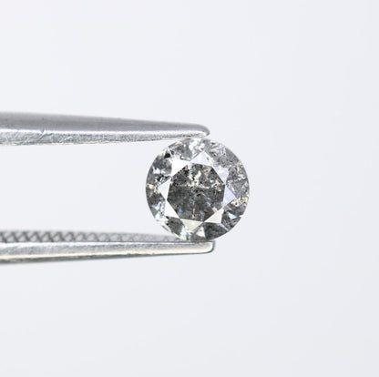 0.42 CT Salt and Pepper Round Cut Loose Diamond | Natural Perfect for Engagement, Anniversary, or Jewelry | Holidays & Special Occasions