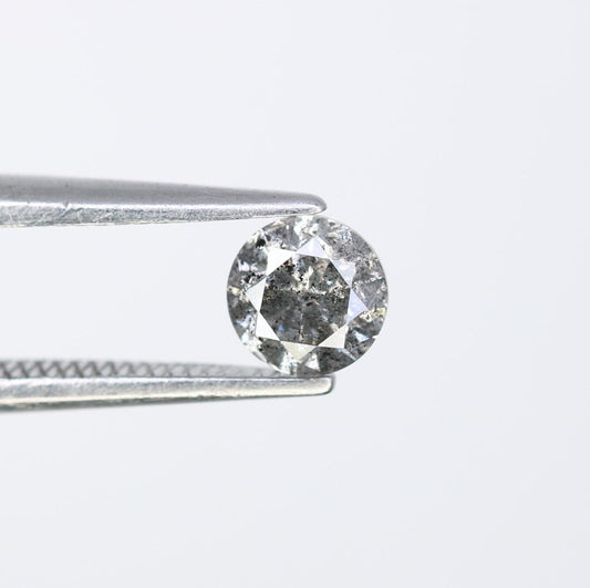 0.42 CT Salt and Pepper Round Cut Loose Diamond | Natural Perfect for Engagement, Anniversary, or Jewelry | Holidays & Special Occasions