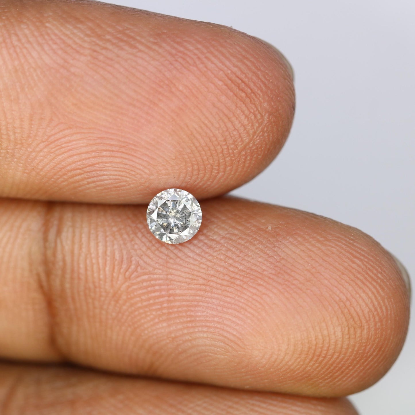 0.37 CT Loose Salt and Pepper Round Cut Diamond | Natural Gemstone | Engagement, Anniversary Ring | Unique Jewelry Gift | Mother's Day
