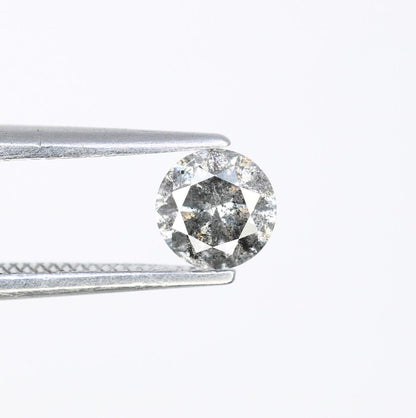 0.44 CT Round Cut Loose Salt and Pepper Diamond | Natural Ethical Gemstone | Engagement, Anniversary | Perfect for Holidays & Celebrations