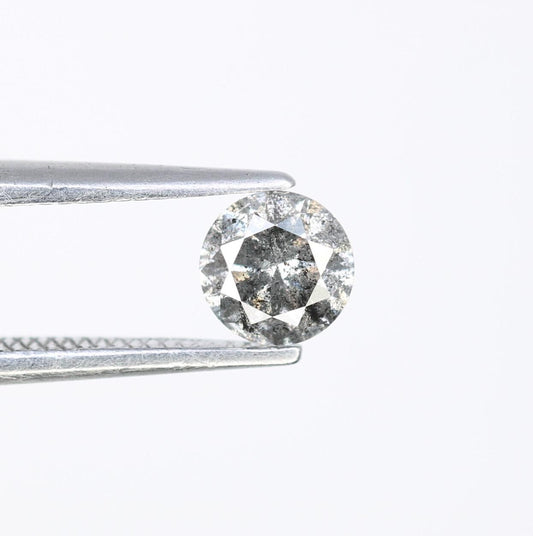0.44 CT Round Cut Loose Salt and Pepper Diamond | Natural Ethical Gemstone | Engagement, Anniversary | Perfect for Holidays & Celebrations