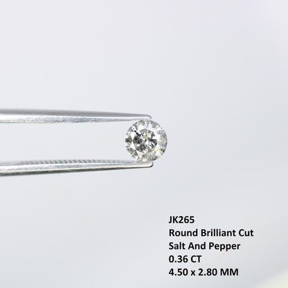 0.36 CT Loose Round Cut Salt and Pepper Diamond | Ethical Gem | Perfect for Engagement, Anniversary, or Promise Ring | Unique Vintage Gift