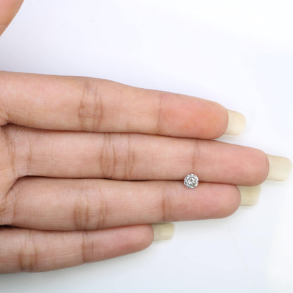 0.37 CT Loose Salt and Pepper Round Cut Diamond | Natural Gemstone | Engagement, Anniversary Ring | Unique Jewelry Gift | Mother's Day