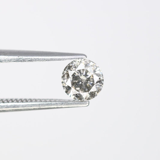 0.41 CT Raw Round Cut Salt and Pepper Diamond | Unique Ethical Gem | Perfect for Custom Engagement or Anniversary Rings | Special Gift Idea
