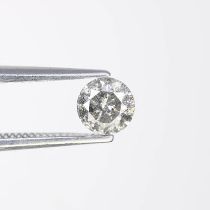 0.42 CT Unique Round Cut Salt and Pepper Diamond | Raw Natural Gem | Perfect for Custom Rings | Ideal for Weddings, Anniversaries, or Gifts