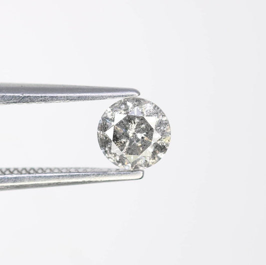 0.42 CT Unique Round Cut Salt and Pepper Diamond | Raw Natural Gem | Perfect for Custom Rings | Ideal for Weddings, Anniversaries, or Gifts