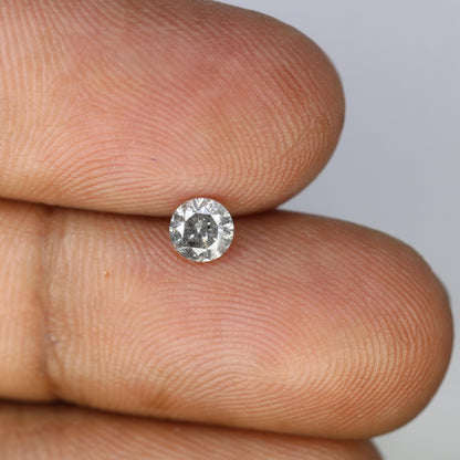 0.42 CT Unique Round Cut Salt and Pepper Diamond | Raw Natural Gem | Perfect for Custom Rings | Ideal for Weddings, Anniversaries, or Gifts