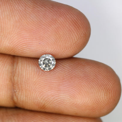 0.42 CT Loose Round Cut Salt and Pepper Diamond | Distinct Natural Gem | Perfect for Custom Jewelry | Gift for Engagements or Anniversaries