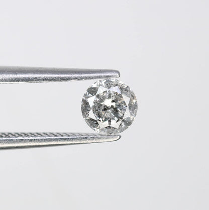 0.38 CT Radiant Round Cut Salt and Pepper Diamond | One-of-a-Kind Natural Gem | Perfect for Custom Jewelry | Unique Gifts and Celebrations