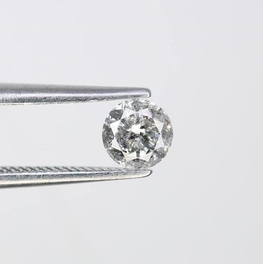 0.38 CT Radiant Round Cut Salt and Pepper Diamond | One-of-a-Kind Natural Gem | Perfect for Custom Jewelry | Unique Gifts and Celebrations
