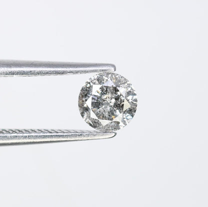 0.42 CT Distinct Round Cut Salt and Pepper Diamond | Unique Natural Stone | for Custom Engagement Rings | Perfect Gift for Special Moments