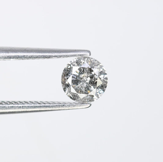 0.42 CT Distinct Round Cut Salt and Pepper Diamond | Unique Natural Stone | for Custom Engagement Rings | Perfect Gift for Special Moments