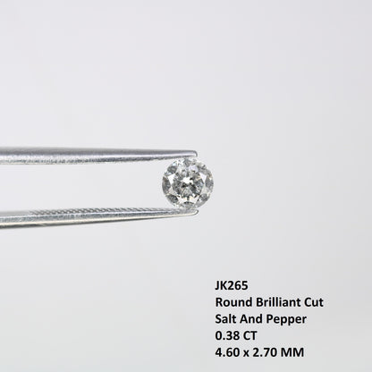 0.38 CT Radiant Round Cut Salt and Pepper Diamond | One-of-a-Kind Natural Gem | Perfect for Custom Jewelry | Unique Gifts and Celebrations