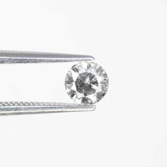 0.39 CT Raw Round Cut Salt and Pepper Diamond | Unique Natural Gem | Perfect for Custom Jewelry | Ideal for Memorable Gifts and Celebrations