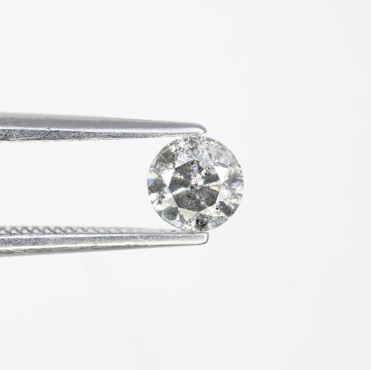 0.41 CT Chic Round Cut Salt and Pepper Diamond | Unique Natural Stone | Perfect for Custom Rings | Ideal Gift for Weddings and Anniversaries