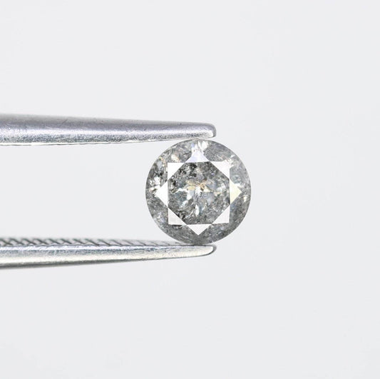0.40 CT Round Cut Salt and Pepper Diamond | Unique Gemstone | Perfect for Custom Rings | Ideal for Weddings and Thoughtful Gifts
