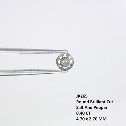 0.40 CT Round Cut Salt and Pepper Diamond | Unique Gemstone | Perfect for Custom Rings | Ideal for Weddings and Thoughtful Gifts