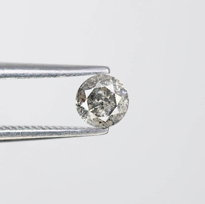 0.35 CT Loose Salt and Pepper Round Cut Diamond | Natural Ethical Gemstone | Unique Engagement Stone | Rustic Vintage-Inspired Jewelry