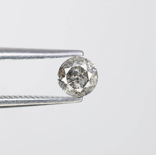 0.35 CT Loose Salt and Pepper Round Cut Diamond | Natural Ethical Gemstone | Unique Engagement Stone | Rustic Vintage-Inspired Jewelry