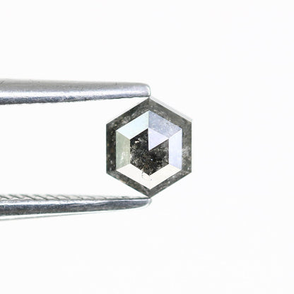 0.51  CT Hexagon Salt and Pepper Diamond | Loose Grey Natural Diamond | Real Rose Cut | Unique Christmas Gift for Anniversary Rings