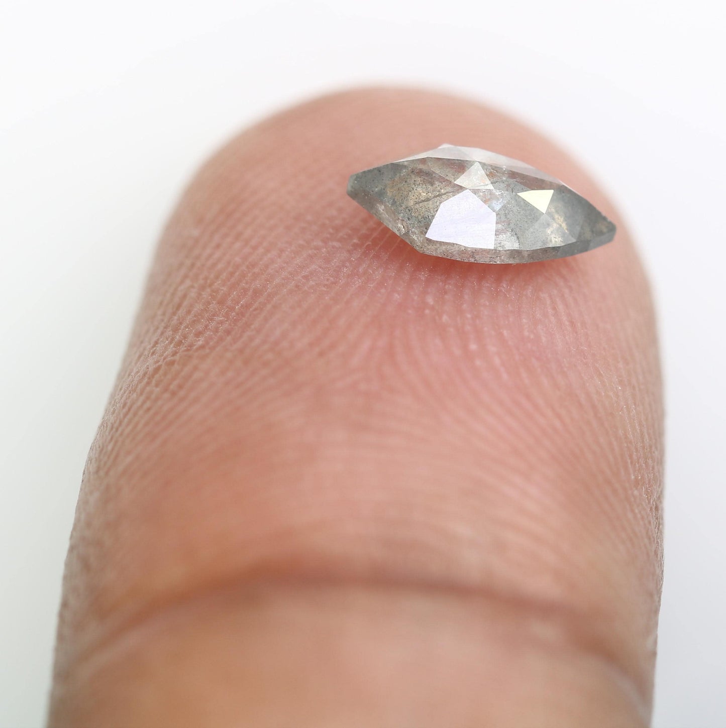 0.71 CT Shield-Shaped Salt and Pepper Diamond | Loose Grey Natural Gem | Earth-Mined Rose Cut | Perfect Christmas Gift for Anniversary Rings