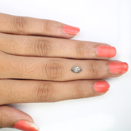 0.71 CT Shield-Shaped Salt and Pepper Diamond | Loose Grey Natural Gem | Earth-Mined Rose Cut | Perfect Christmas Gift for Anniversary Rings