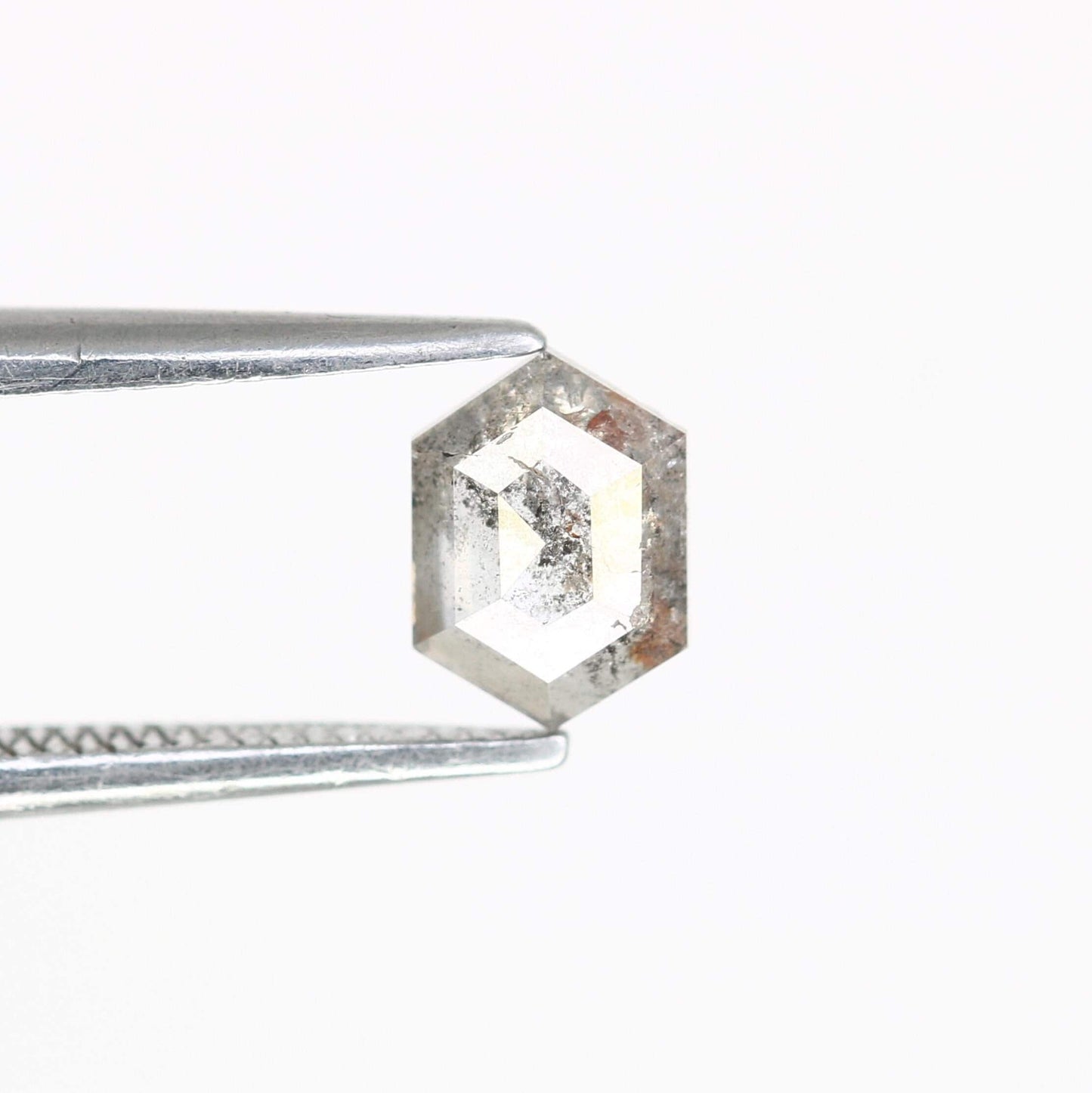 0.58 CT Unique Elongated Hexagon Salt and Pepper Diamond | Loose Grey Earth-Mined Rose Cut Gem | Christmas Gift for Jewelry Lovers