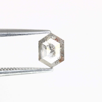 0.58 CT Unique Elongated Hexagon Salt and Pepper Diamond | Loose Grey Earth-Mined Rose Cut Gem | Christmas Gift for Jewelry Lovers