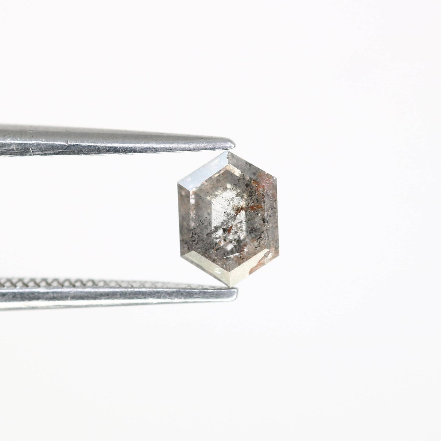 0.58 CT Unique Elongated Hexagon Salt and Pepper Diamond | Loose Grey Earth-Mined Rose Cut Gem | Christmas Gift for Jewelry Lovers