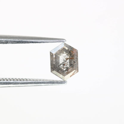 0.58 CT Unique Elongated Hexagon Salt and Pepper Diamond | Loose Grey Earth-Mined Rose Cut Gem | Christmas Gift for Jewelry Lovers