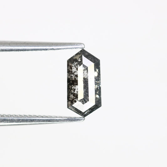 0.63 CT Elongated Hexagon Salt and Pepper Diamond | Loose Grey Natural Stone | Exquisite Rose Cut | Unique Gift for Holiday Celebrations