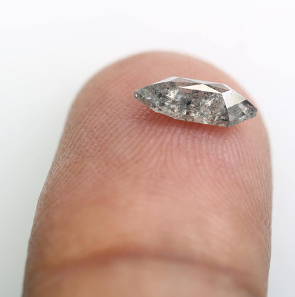 0.81  CT Hexagon Salt and Pepper Diamond | Loose Grey Earth-Mined Gem | Distinctive Rose Cut | Perfect Holiday Gift for Jewelry Lovers