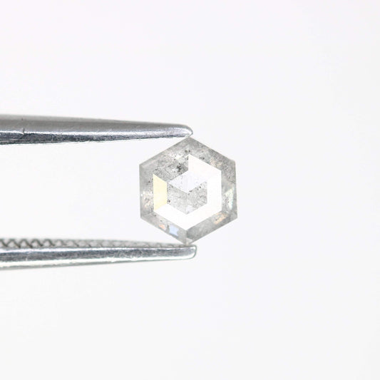0.45 CT Hexagon Salt and Pepper Diamond | Loose Grey Earth-Mined Gem | Elegant Rose Cut | Extraordinary Gift for Special Occasions