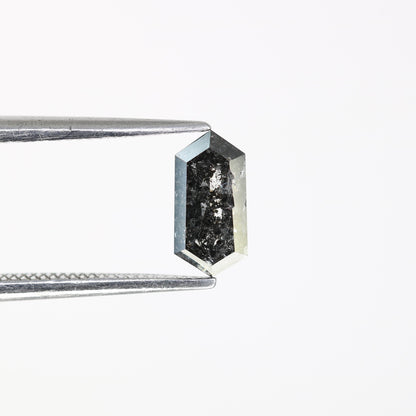 0.63 CT Elongated Hexagon Salt and Pepper Diamond | Loose Grey Natural Stone | Exquisite Rose Cut | Unique Gift for Holiday Celebrations