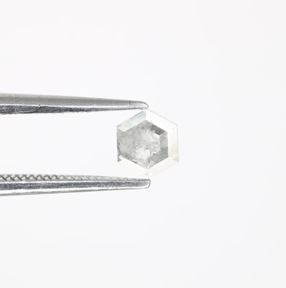 0.45 CT Hexagon Salt and Pepper Diamond | Loose Grey Earth-Mined Gem | Elegant Rose Cut | Extraordinary Gift for Special Occasions