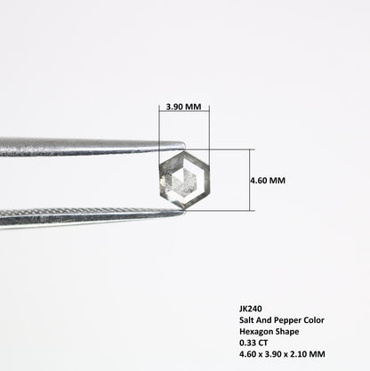0.33  CT Hexagon Salt and Pepper Diamond | Loose Natural Grey Diamond | Earth-Mined Gemstone | Unique Gift for Engagement or Anniversary