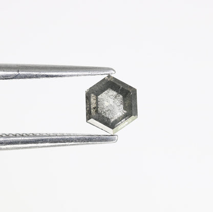 0.33  CT Hexagon Salt and Pepper Diamond | Loose Natural Grey Diamond | Earth-Mined Gemstone | Unique Gift for Engagement or Anniversary