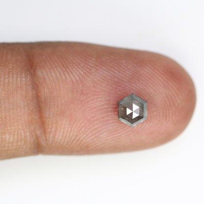 0.91 CT Hexagon-Shaped Salt and Pepper Diamond | Loose Natural Grey Gemstone | Sourced Earth-Mined Stone | Ideal Gift for Unique Jewelry
